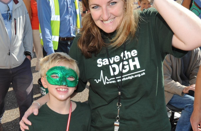 Caroline Ansell MP  featured supporting the Save The DGH Campaign
