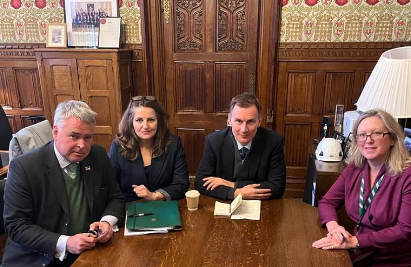 MP Caroline Ansell inside NO.11 Doing St. with the Chancellor, Jeremy Hunt, and his Treasury Team.