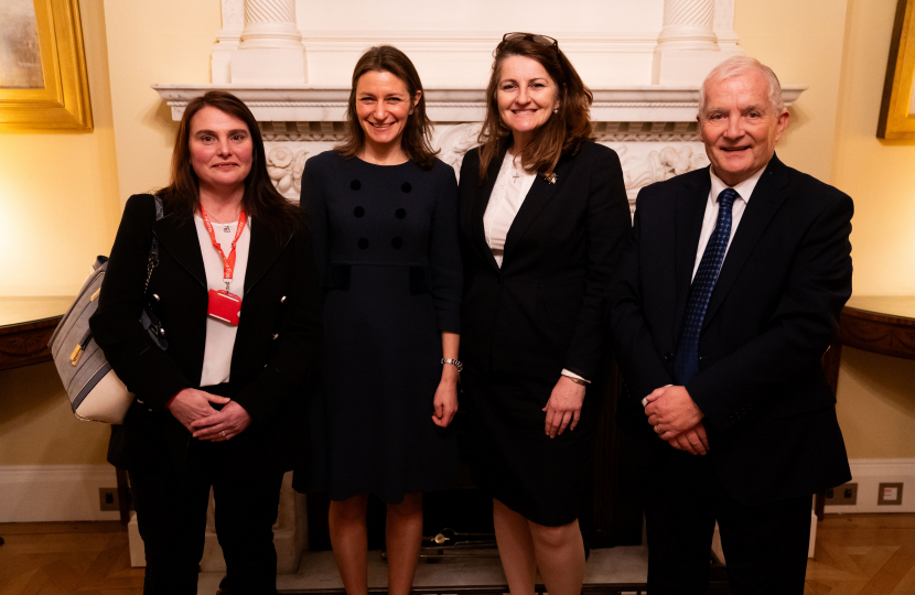 MP Caroline Ansell Defiant Sports, Loretta Lock, and trustee Ray Blakeborough and MP Lucy Frazer, Secretary of State for Digital, Culture, Media and Sport.