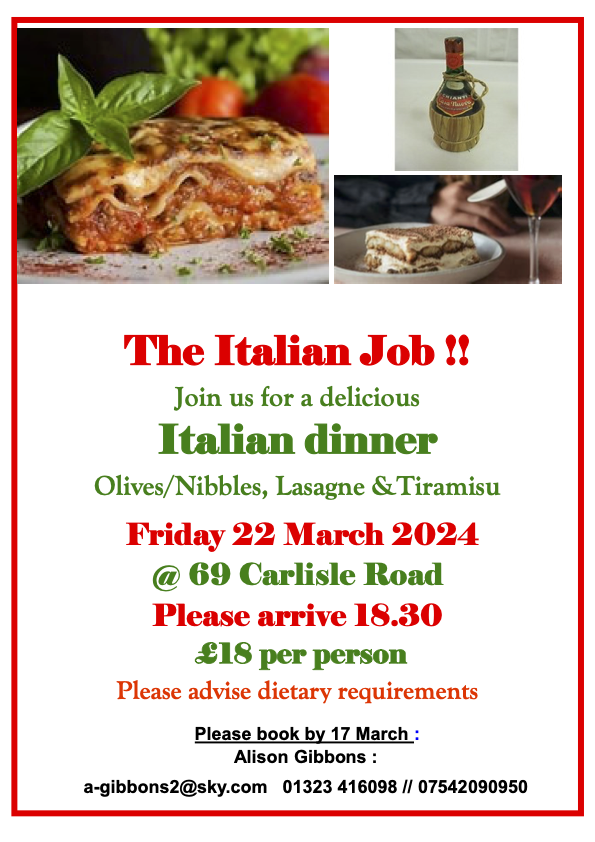 Flyer for Meads Italian Night