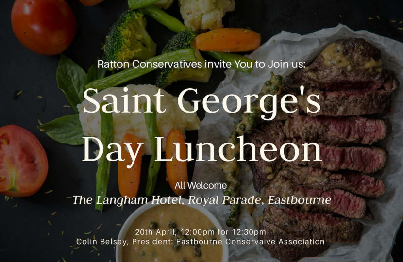 generated promotional image for St George's day luncheon