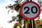 Road sign. Depicting 20mph speed limit.