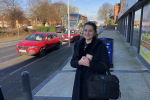 MP Caroline Ansell pictured outside DB Domestics, Devonshire Ward