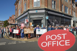 silent demonstration outside the old Co-op attracting a large crowd