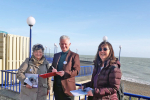 Cllr Robert Smart with bandstand campaigners Gaynor Sedgwick (left) and Karey Whitmore collecting petition signatures in February